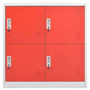 Berkfield Locker Cabinets 2 pcs Light Grey and Red 90x45x92.5 cm Steel