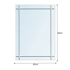 Showerdrape Marylebone Rectangular Wall Mounted Frameless Diamond Cut Bevelled Edge Bathroom Mirror 60 x 45cm