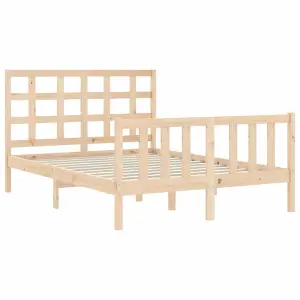 Berkfield Bed Frame with Headboard 140x190 cm Solid Wood