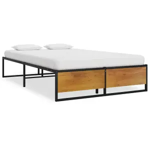 Berkfield Bed Frame Black Metal 120x200 cm