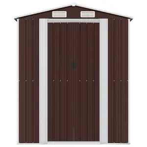 Berkfield Garden Shed Dark Brown 192x274x223 cm Galvanised Steel