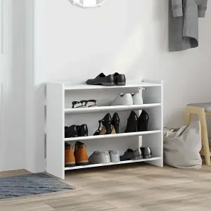 Berkfield Shoe Rack White 80x25x61.5 cm Engineered Wood