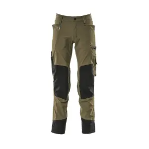 Mascot Advanced Stretch Trousers with Kneepad Pockets - Moss Green   (31.5) (Leg Length - Short)