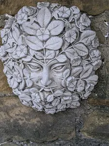 Stone Cast Large Female Leaf Wall Plaque