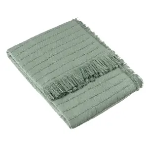 furn. Hazie Linear Yarn Woven Fringed Throw