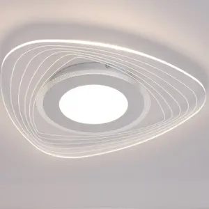 LED Ceiling Light, Triangular Acrylic Shade, Natural White (4000K), Non Dimmable