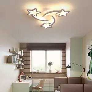 3 Head Childlike Shooting Stars LED Energy Efficient Flush Mount Ceiling Light Cartoon Decor Dimmable