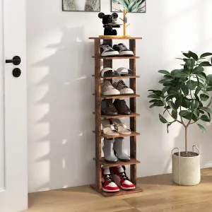 Costway 7-Tier Shoe Rack Hallway Shoe Storage Organizer Stand Bathroom Dispaly Shelf