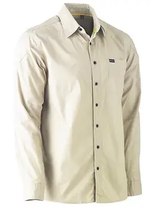 BISLEY WORKWEAR FLX & MOVE™ WORK SHIRT  STONE S