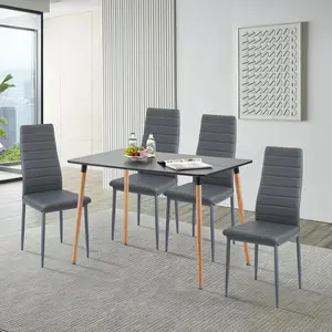 Herland Dining Chair (Set of 4) Dark Grey / Dark Grey