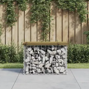 Berkfield Garden Bench Gabion Design 63x44x42 cm Impregnated Wood Pine