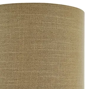 12" Round Drum Lamp Shade Brown Heavy Weave Fabric Modern Simple Light Cover