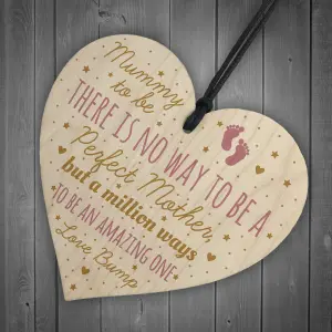 Red Ocean Mummy Mum To Be Present From Bump Baby Shower Wooden Heart Plaque Decoration Gift Keepsake