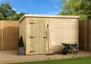 Empire 1000 Pent 7x5 pressure treated tongue and groove wooden garden shed door Left (7' x 5' / 7ft x 5ft) (7x5)