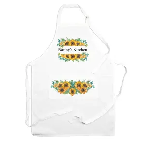 Purely Home Nannys Kitchen Apron - Sunflower Cooking & Baking Gift for Nanny