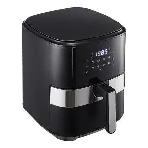 8L Touch Control Kitchen Air Fryer with Display and Timer, Black