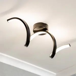 ValueLights Infinity Black Single Twist LED Bathroom Wall Light 3000K