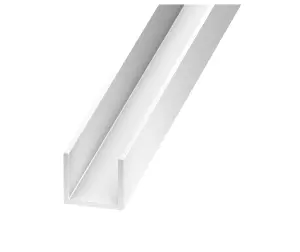 CQFD White Polyvinyl chloride (PVC) Equal U-shaped Channel, (L)2.5m (W)21mm (D)21mm (T)1mm