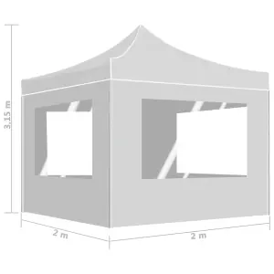 Berkfield Professional Folding Party Tent with Walls Aluminium 2x2 m White