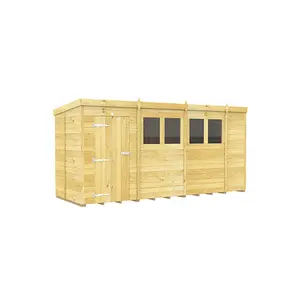 DIY Sheds 14x5 Pent Shed - Single Door With Windows