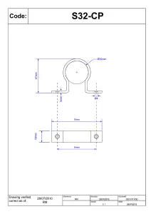 McAlpine Chrome Plated Plastic Pipe Clip 32mm    S32-CP