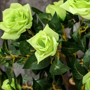 Outsunny Set of 2 90cm Artificial Rose Tree, Fake Decorative Plant, Green