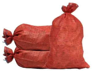 Strong Net Woven Sacks Wood Log Logs Kindling Vegetables Mesh Bags -35cm x 50cm Maroon 1000 Pack