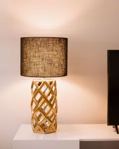 Ceramic Table Lamp Gold with Black SELJA