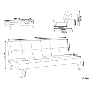 Beliani Retro Sofa Bed HASLE White Boucle