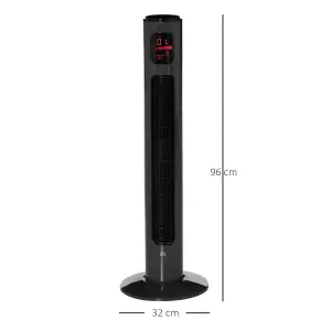 HOMCOM 38 Inch Tower Fan with 70 degree Oscillation 3 Speed and 3 Mode Indoor Grey