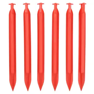 6pc Heavy Duty Plastic Tent Awnings Marquees Pegs For Camping 220mm Long