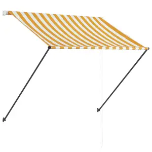 Berkfield Retractable Awning with LED 150x150 cm Yellow and White