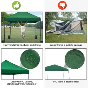 Yaheetech Dark Green 3x3m Heavy Duty Pop Up Gazebo