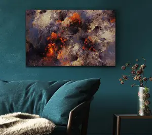 Volcanic Ash Colour Splash Canvas Print Wall Art - Medium 20 x 32 Inches