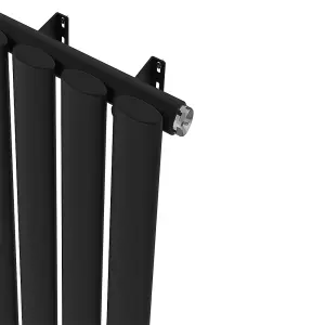 Right Radiators 600x413mm Horizontal Single Oval Column Designer Radiator Black