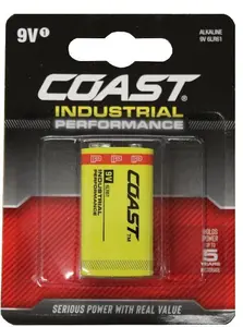 Coast Industrial Performance Alkaline Batteries 9V Single