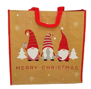 4 x Reusable Christmas Tote Gift Bag Cute Gonk Shopping Bag Woven Bag For Life 45cm