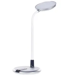 LED Desk Lamp Silver and White COLUMBA