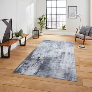 Grey Abstract Modern Rug Easy to clean Living Room and Bedroom-150cm X 230cm