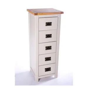 Argenta 5 Drawer Narrow Chest of Drawers Bras Drop Handle