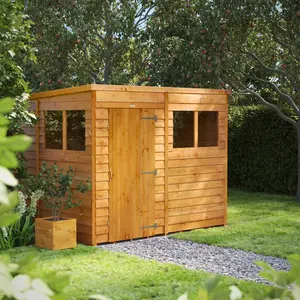 6.3 ft. W x 8.3 ft. D Solid Wood Overlap Pent Garden Shed