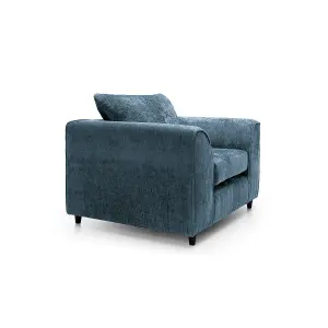 Harriet Crushed Chenille Armchair Chair in  Dark Blue