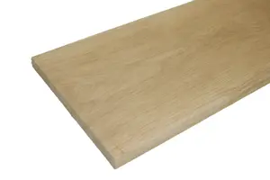 Natural Square edge Oak Furniture board, (L)0.9m (W)200mm-300mm (T)25mm