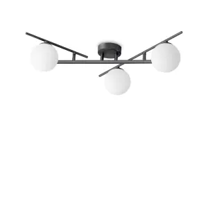 Ideal Lux Atlas 3 Light Globe Ceiling Light Black