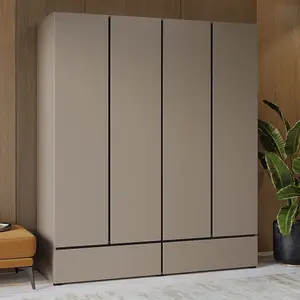 Kross 180cm Four-Door Wardrobe in Rich Congo - Expansive Storage with Sophisticated Flair