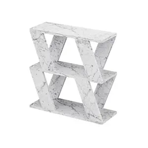 Adriana Side Table Modern Compact Design for Living Room & Bedroom White Marble