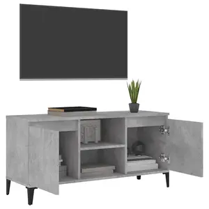 Berkfield TV Cabinet with Metal Legs Concrete Grey 103.5x35x50 cm