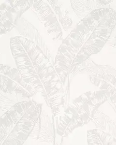 Galerie Imagine Beige Taupe Bold Jungle Leaf Embossed Wallpaper