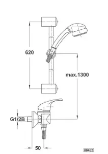 Herz-Unitas SIMPATY s39 Shower Mixer + Shower Rail kit