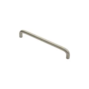 Round D Bar Cabinet Pull Handle 170 x 10mm 160mm Fixing Centres Satin Nickel